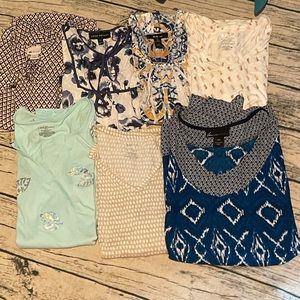 Blue and Tan 7 top set - XL-14/16